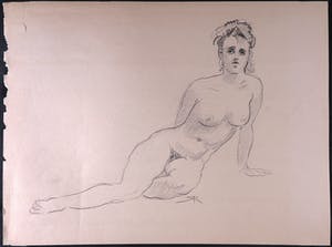 Jan Sluijters (jr.) - Houtskool op papier, Zittend naakt kopen? Bied vanaf 1!