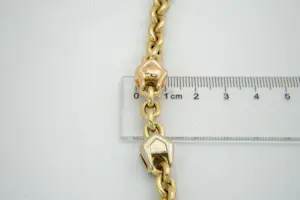 42-  Sierlijke 18krt tri-color gouden armband - ROLO schakels - gekeurd kopen? Bied vanaf 660!