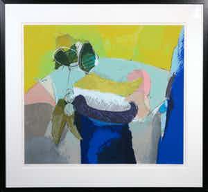 Henk van Vessem - Zeefdruk, Zonder titel - Ingelijst (Groot) verkocht voor € 35!