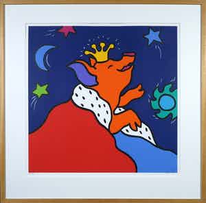 Shunyam - Zeefdruk, My favourite star - Ingelijst verkocht voor € 35!