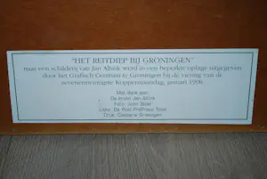Jan Altink - Het Reitdiep bij Groningen - ingelijste Koppermaandagprent kopen? Bied vanaf 75!