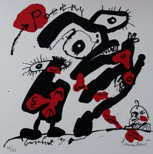 Lucebert - Zeefdruk: Poetry, met gedicht, van Remco Campert - 1990 kopen? Bied vanaf 250!