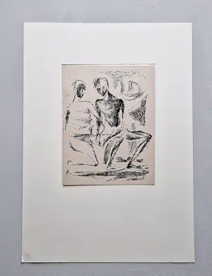AcheterLeo Schatz - Originele jaren 60 oost-indische inkt tekening "man en vrouw" gesigneerd? Enchérissez de 48!