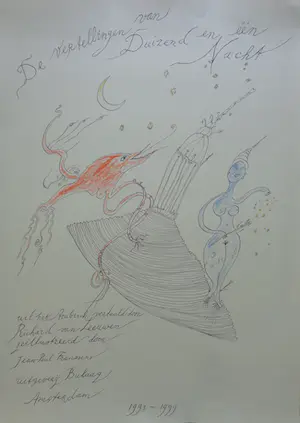 Jean Paul Franssens - DUIZEND EN EEN NACHT / ZW-W LITHO + KLEURPOTLOOD / 70x50cm / 1999 kopen? Bied vanaf 50!