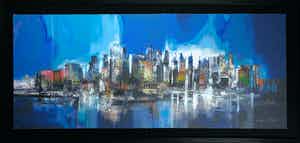Peter Meijer - Zeefdruk, Manhattan skyline bleu - Ingelijst (Groot) verkocht voor € 70!