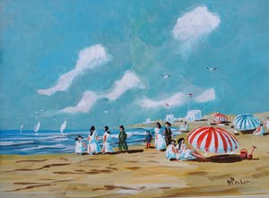 Henk Poeder - Scheveningen strand gezicht kopen? Bied vanaf 100!
