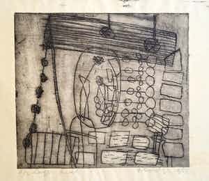 Jan Montyn - Zeldzame ets, genummerd "2/3" verkocht voor € 75!