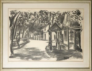 Henk van den Idsert - Zeefdruk, Z.T. Straatje - Ingelijst kopen? Bied vanaf 50!