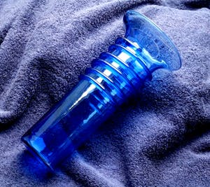 Glasblazerij Leerdam - Gedraaide blauwe glazen vaas. kopen? Bied vanaf 35!