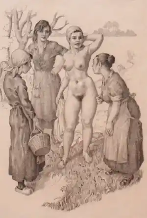 Huib de Ru - Potloodtekening: Naakte dame verkocht voor € 150!