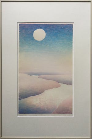 Reinoud Kuipers - Landschap met maan | zeldzame houtsnede kopen? Bied vanaf 50!