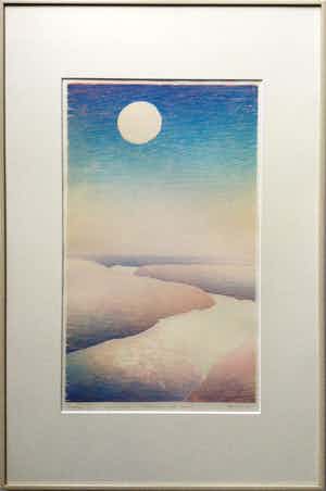 Reinoud Kuipers - Landschap met maan | zeldzame houtsnede verkocht voor € 50!