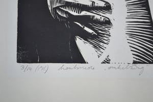 Leon Janssen - Houtsnede 'Omhelzing' - Handgesigneerd kopen? Bied vanaf 1!