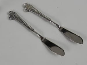 Curiosa - Verzilverd: 2 suikerschepjes/2 botermesjes/ 1 borrelglas kopen? Bied vanaf 1!