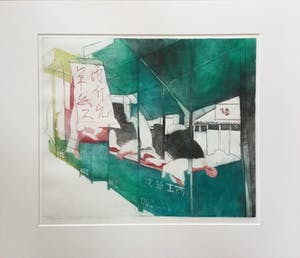 Sylvia Oudkerk - De slager in Lanzou | kleurenets - ingelijst kopen? Bied vanaf 35!