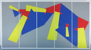 Otto Hamer - Collage op paneel, 92-4/ Abstract-geometrische compositie (Zeer groot!) kopen? Bied vanaf 300!