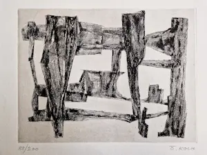 Odon Koch - Zwitsers beeldhouwer en graficus - monochrome Ets - oplage 200 - gesigneerd kopen? Bied vanaf 40!