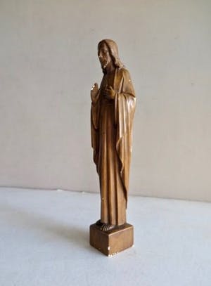 Johannes Petrus Maas - (1861-1941) - Antiek Heilig Hartbeeld - Gips - Gemerkt - PRIJS VERLAAGD kopen? Bied vanaf 10!