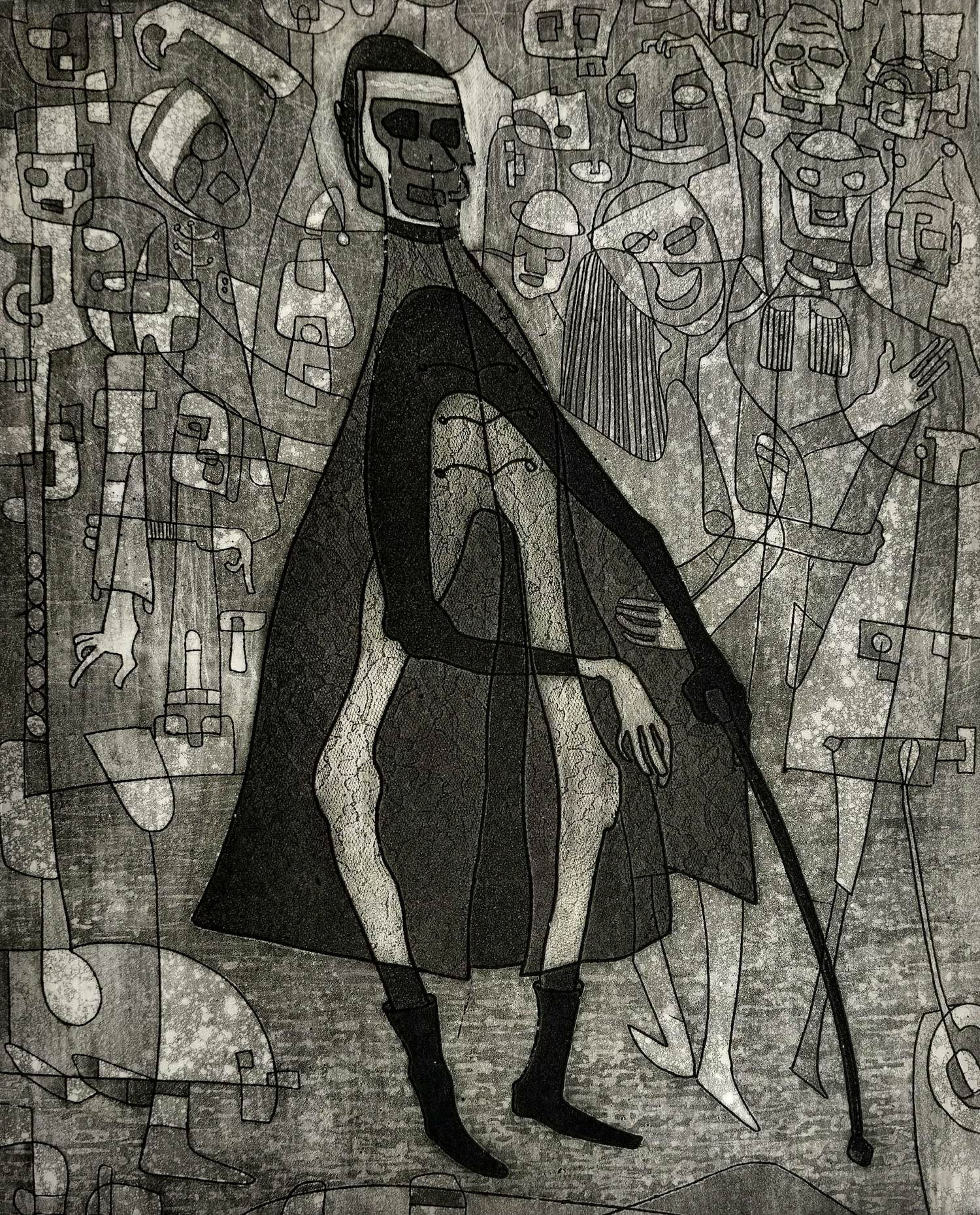 Harry van Kruiningen - Edgar Allan Poe Het masker en de rode dood - Gesigneerde ets kopen? Bied vanaf 89!