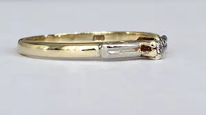 14 kt gouden solitair ring met diamantje kopen? Bied vanaf 100!