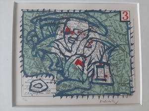 Pierre Alechinsky - Paris, Arrondissement 3 - ingelijste litho - 1983 - oplage 99 kopen? Bied vanaf 600!