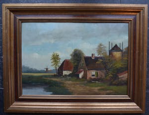 Niet of onleesbaar gesigneerd - Hollandse school (20e eeuw) - Landschap met boerderij kopen? Bied vanaf 1!