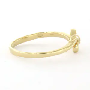 14k geelgouden ring met briljant geslepen diamant tot. 0.02ct – F/G - VS/SI kopen? Bied vanaf 180!