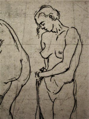 Cephas Stauthamer - naast monumentaal beeldhouwer ook schilder - Ets - "studie van Vrouwen" kopen? Bied vanaf 30!