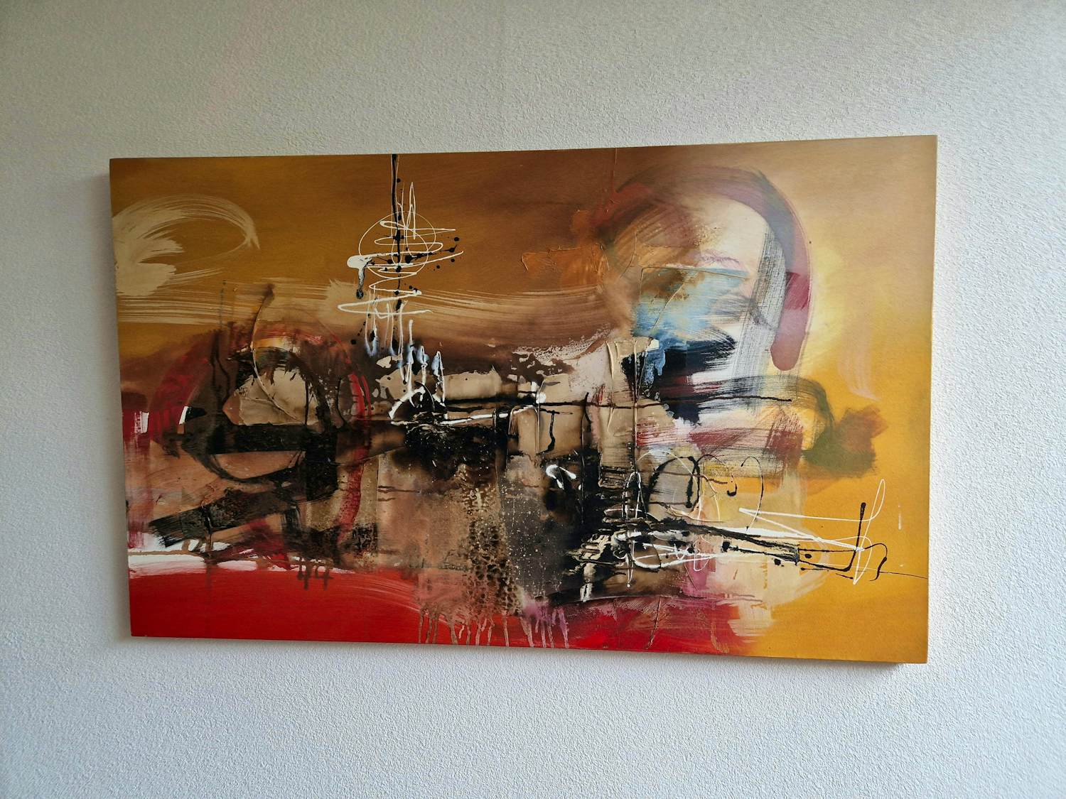William Malucu - Galerie Forum art - Abstracte compositie, acrylverf op doek (GROOT!) verkocht voor € 230!