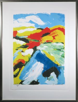 Jan Cremer - Zeefdruk, Blue Mountain Blue - Ingelijst (Groot) kopen? Bied vanaf 350!
