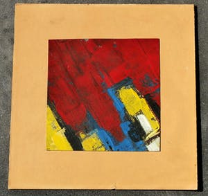 Pieter de Haard - olieverf op papier - abstracte compositie kopen? Bied vanaf 79!