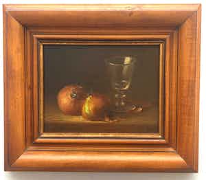 Fred Smoolenaers - Stilleven met twee uien en wijnglas verkocht voor € 280!