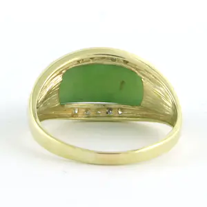 14k gouden ring mos agaath single cut geslepen diamant 0.15ct - F/G - VS/SI kopen? Bied vanaf 225!