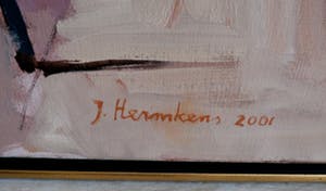 Jeroen Hermkens - ingelijst olieverf op doek: New York - 2001 kopen? Bied vanaf 1450!