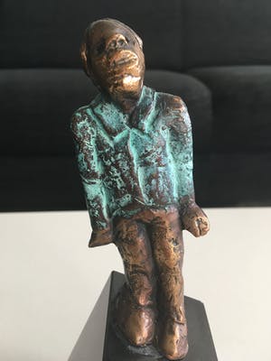 Sjer Jacobs - Mooi bronzen 'Menneke' kopen? Bied vanaf 305!