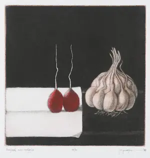 Joop Vegter - Mezzotint, Knoflook met radijsjes kaufen? Bieten Sie von 50!