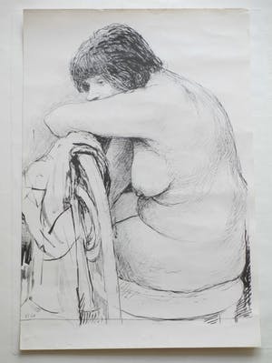 Aat Veldhoen - Zittend naakt op een stoel - Rotaprint kopen? Bied vanaf 1!