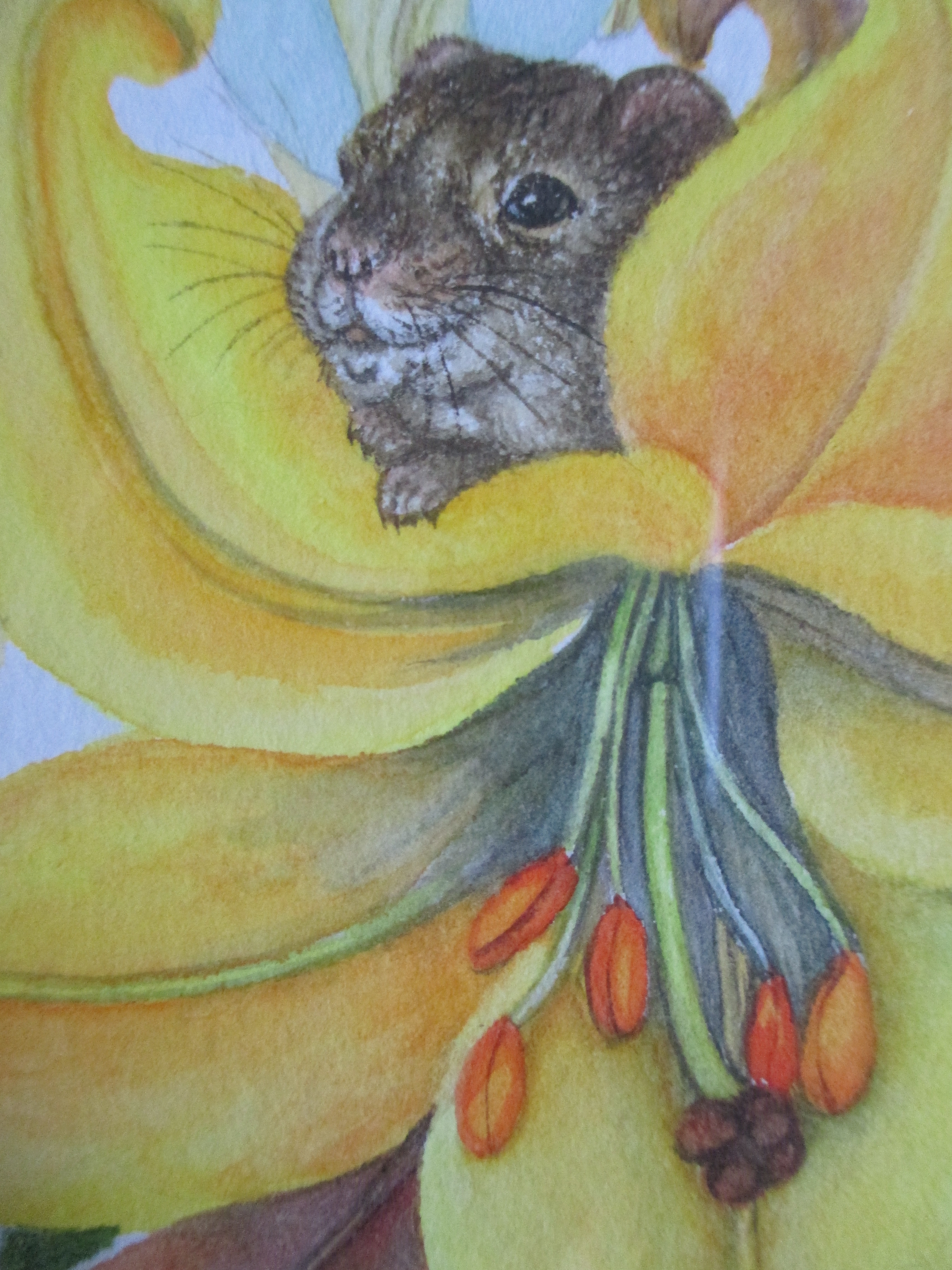 Julia Griffith-Jones - Gouache "Trumpet Lily Royal Gold" kopen? Bied vanaf 1!