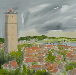 Franklin Meijer - Terschelling - Haven West met Brandaris kopen? Bied vanaf 75!