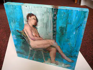 Niet of onleesbaar gesigneerd - Naakt op een stoel -olieverf- kopen? Bied vanaf 1!