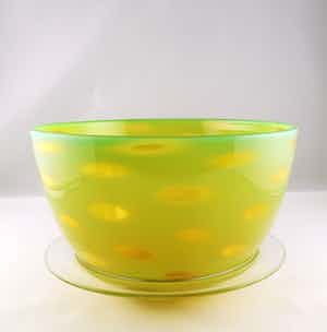 Winnie Teschmacher - Glas, Gevlekte unica kom verkocht voor € 1!