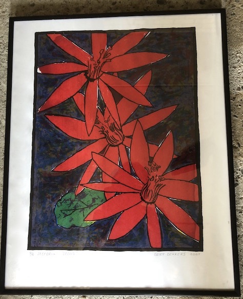 Niet of onleesbaar gesigneerd - Zeefdruk met rode " Lelies "= gesigneerd en genummerd kopen? Bied vanaf 1!