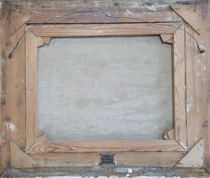 Ed. Stoffels - Olieverf op doek, Boerin op hoeve met bloesembomen kopen? Bied vanaf 150!