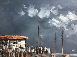 Niet of onleesbaar gesigneerd - Haven in schemering. kopen? Bied vanaf 1!