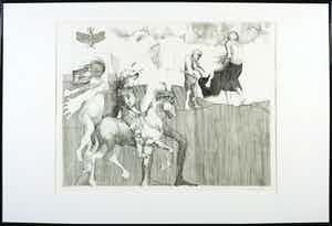 Aat Verhoog - Droge naald ets, Zonder titel - Ingelijst verkocht voor € 40!