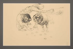 Melle Oldeboerrigter - Inkttekening op geschept papier, Thee kopen? Bied vanaf 150!