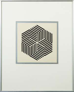 Dirk Huizer - Zeefdruk, Drie kubi - Ingelijst verkocht voor € 10!