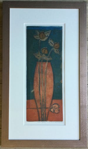 Lukie de Bree - Set van 2 kleuren etsen (E.A.) | in bronskleurige metalen lijsten kopen? Bied vanaf 75!