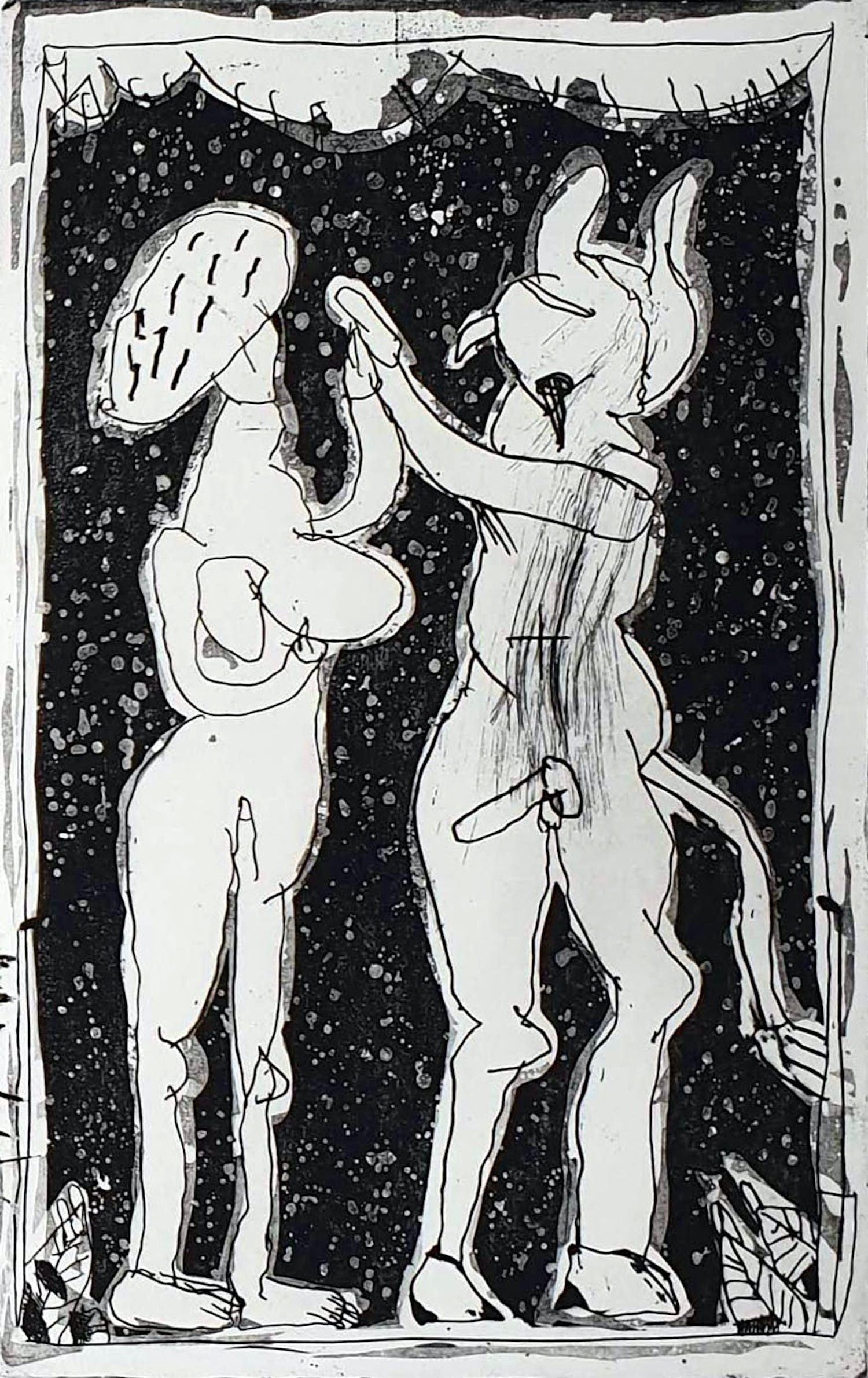 Lucebert - Ets: Paradijs & gedicht (1981) verkocht voor € 150!