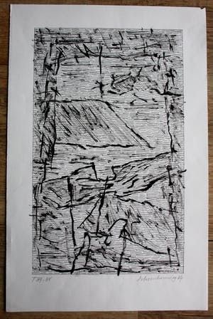 Jan Schoonhoven - Oost - Indische inkttekening op papier - 1987 kopen? Bied vanaf 2400!